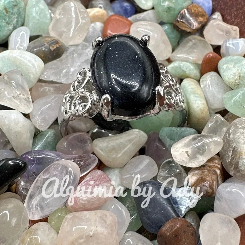 Sandstone silver Victorian ring manifesting confidence and faith crystal